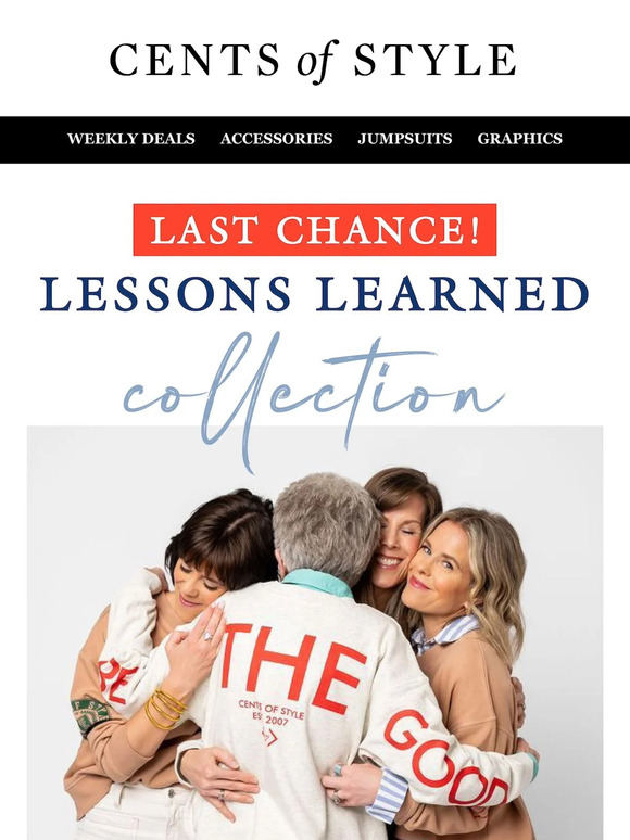 Last Chance! Shop our Lessons Learned Collection before it goes ❤️