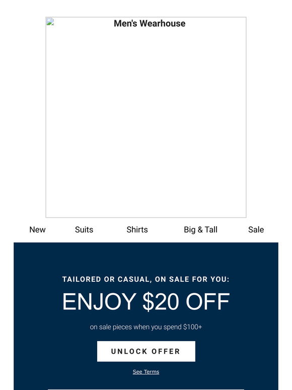 Men's Wearhouse 20 off—plus new markdowns on YOUR picks! Milled