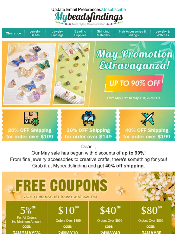 Mybeadsfindings May Promotion Extravaganza