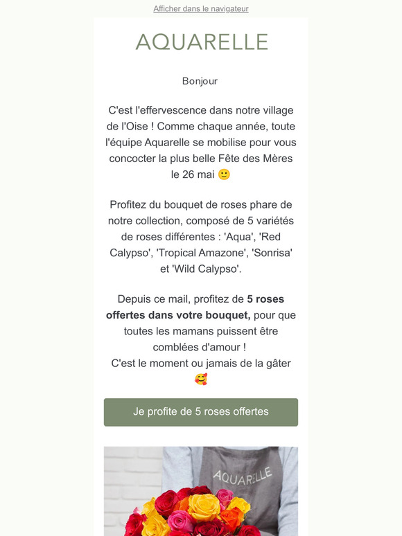 Fête des Mères : 5 roses offertes