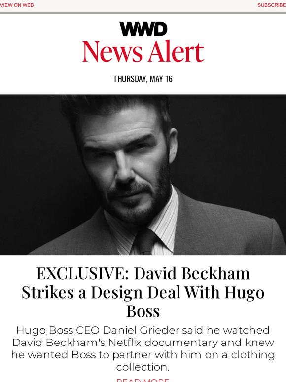 Women's Wear Daily: EXCLUSIVE: David Beckham Strikes a Design Deal With ...