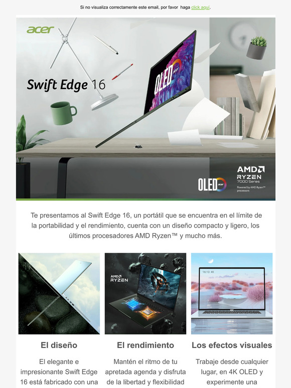 -	Acer Swift Edge 16, preparado para la IA