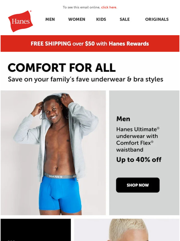Hanes Email Newsletters Shop Sales, Discounts, and Coupon Codes