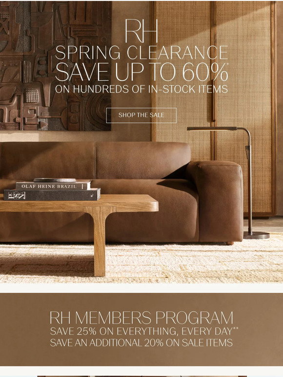 Restoration Hardware: Spring Clearance. Save Up to 60% on Hundreds of ...
