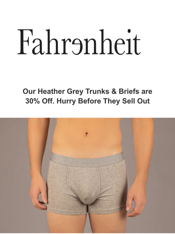 Our Heather Grey Trunks & Briefs are Now 30% Off