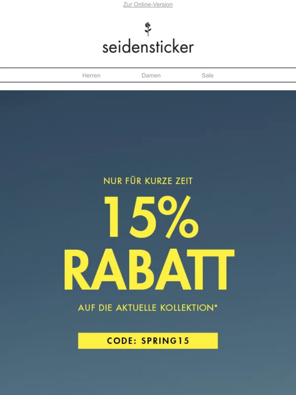 Nur für kurze Zeit: 15% auf die aktuelle Kollektion