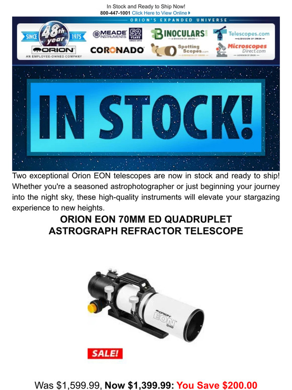 Capture the Cosmos with Orion EON Telescopes