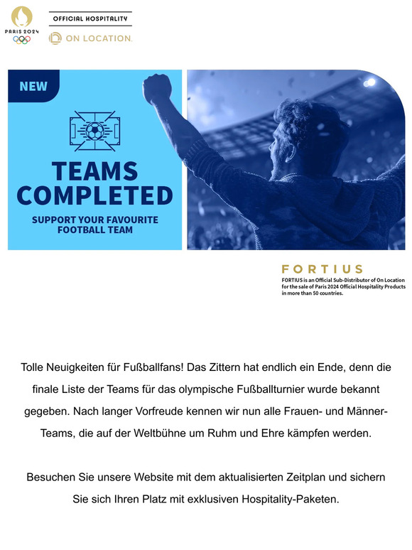 Aufregende Neuigkeiten: Die endgültigen olympischen Fußballteams stehen fest