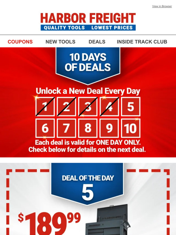 Harbor Freight Tools: 10 DAYS OF DEALS! Day 5: $90 Off This U.S ...