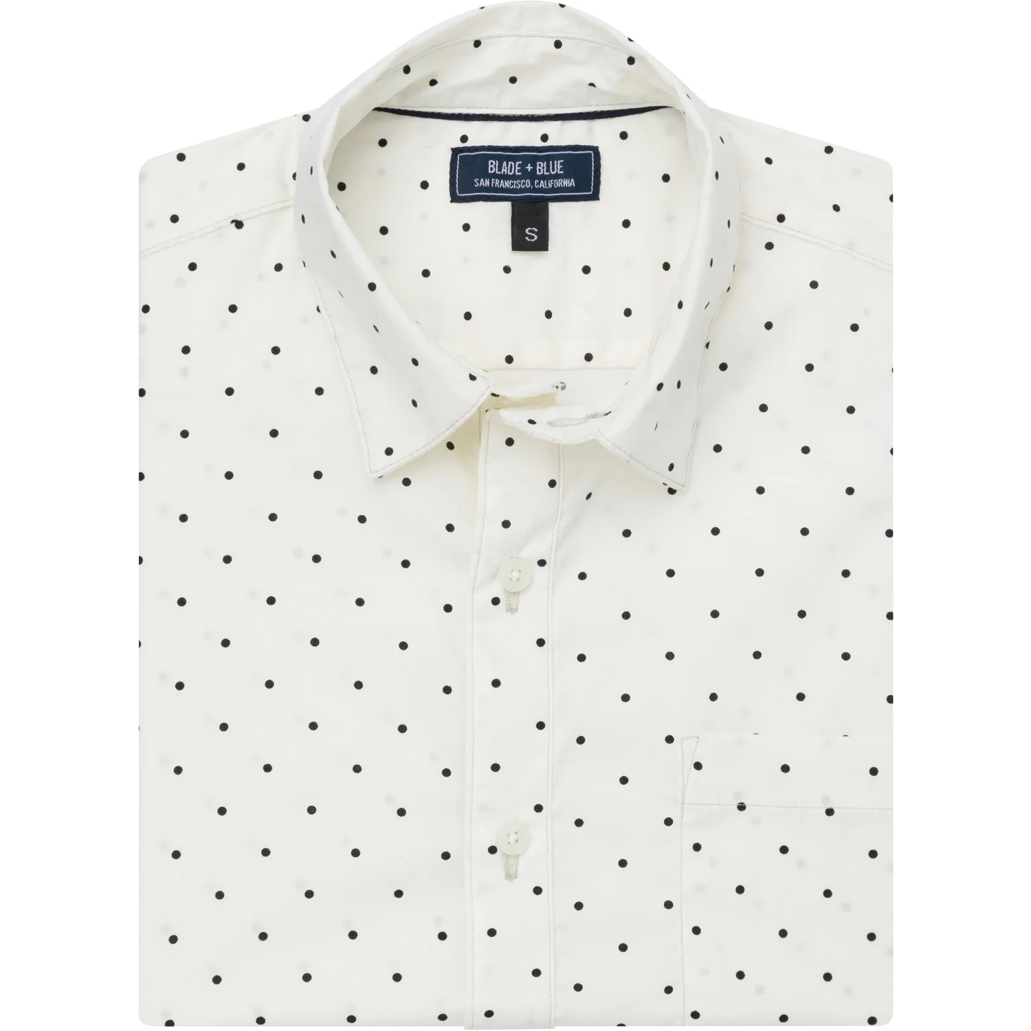 Image of PRINCE Short Sleeve Shirt in White with Black Polka Dot Print