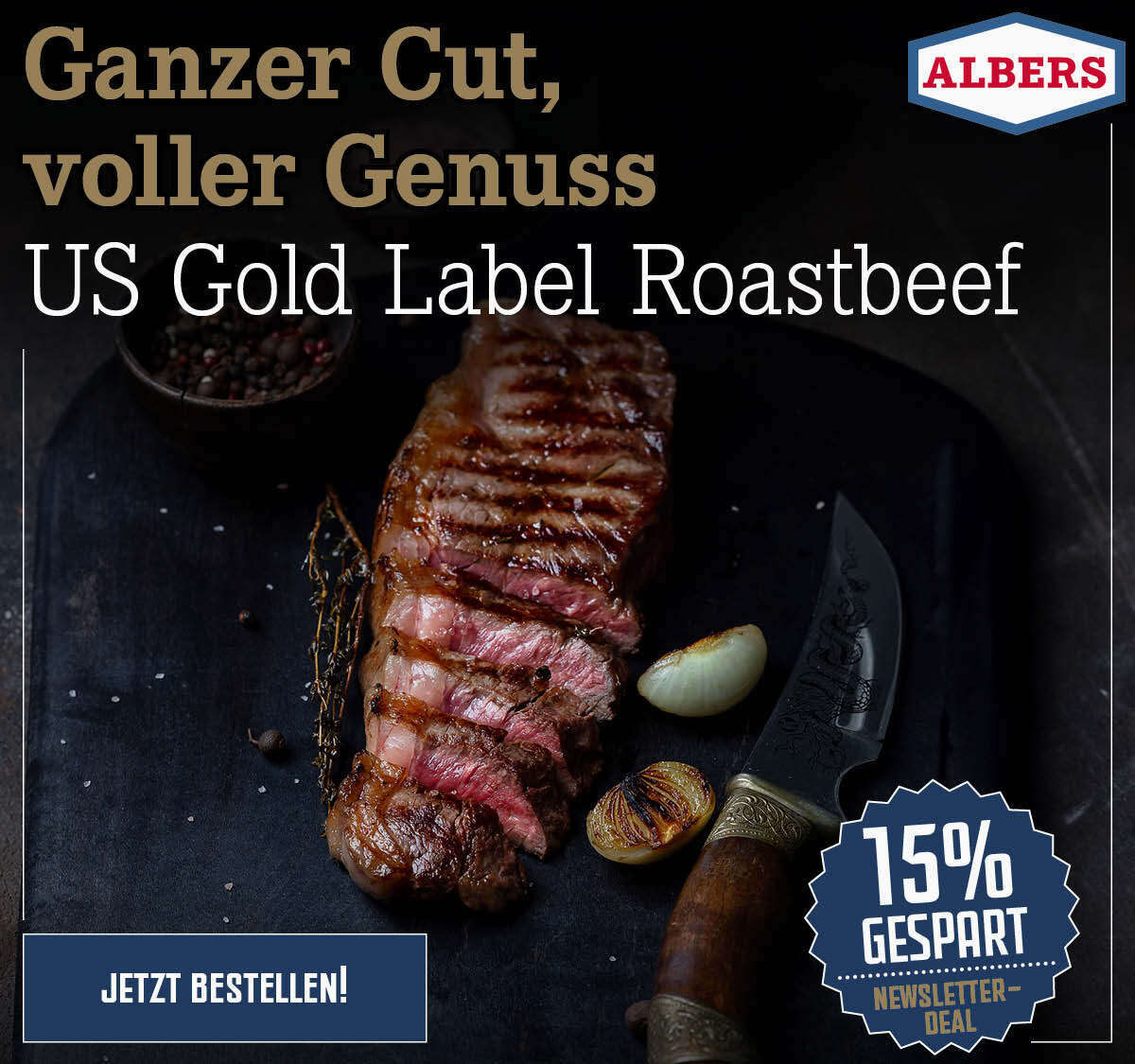 Albers Food: Ganzer Cut, voller Genuss: US Gold Label Roastbeef | Milled