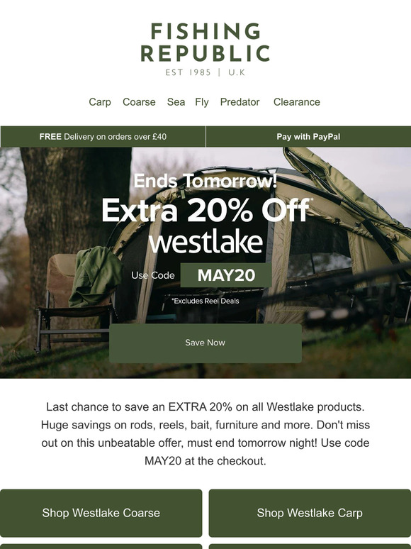 Ends Tomorrow | Extra 20% Off Westlake
