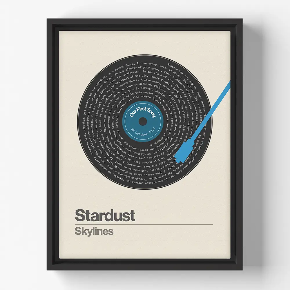 Image of Turntable Tale Custom Lyrics Canvas