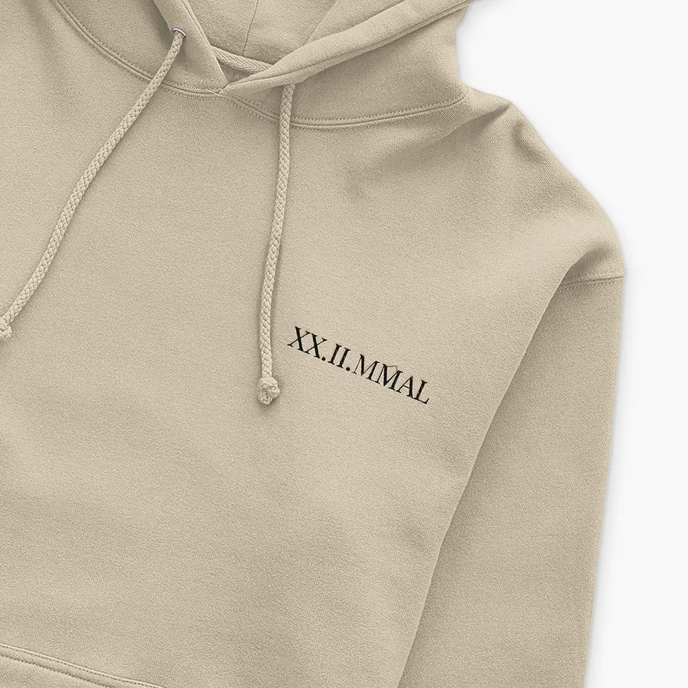 Image of Love in Numerals - Custom Embroidered Roman Numeral Hoodie
