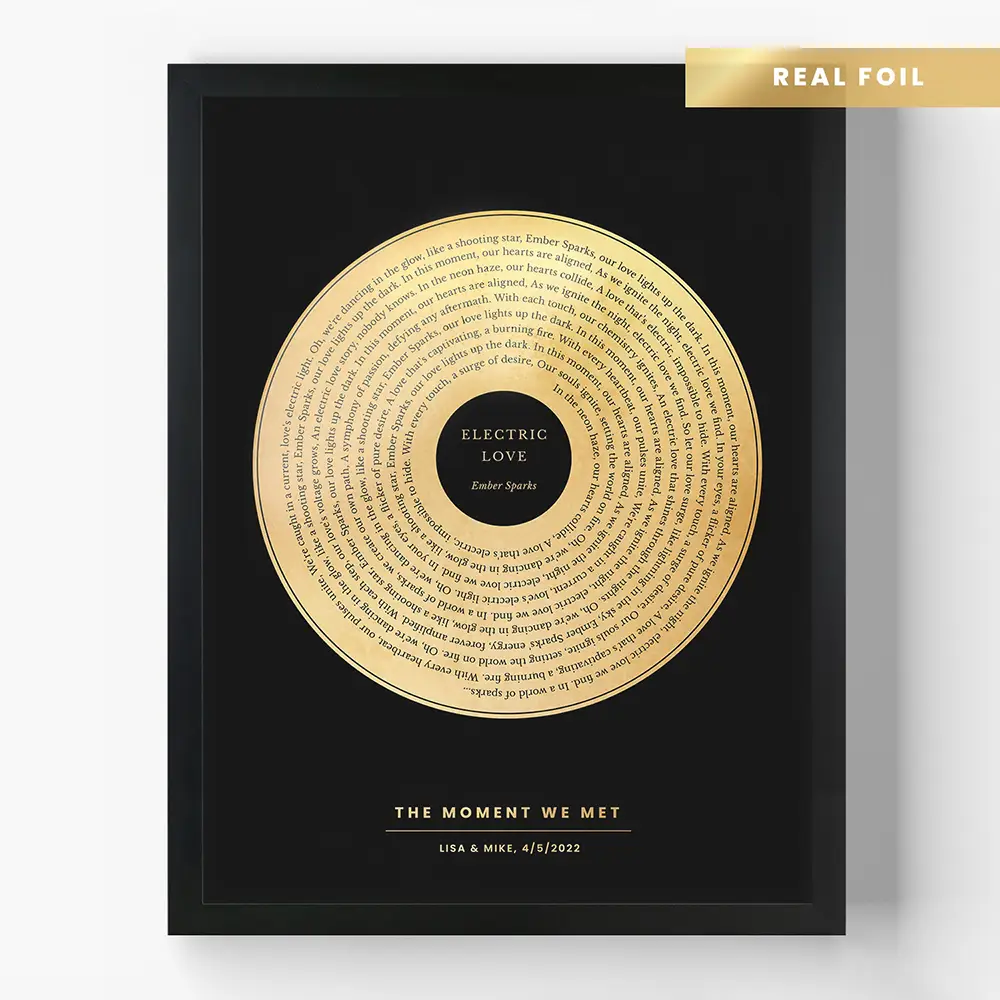 Image of Sound of Gold - Custom Foil Lyrics Wall Art