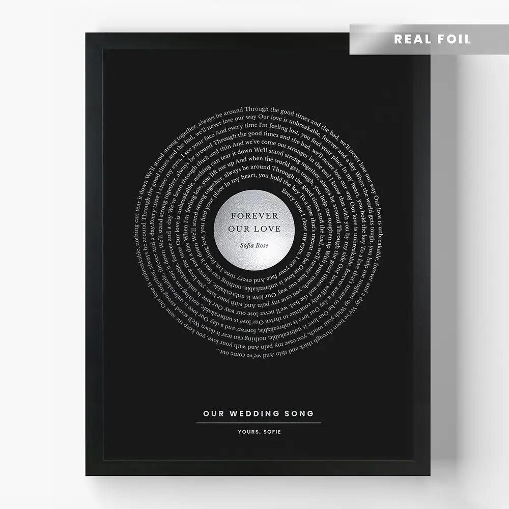 Image of Sonic Silver: Foil-Embellished Lyrics Wall Art