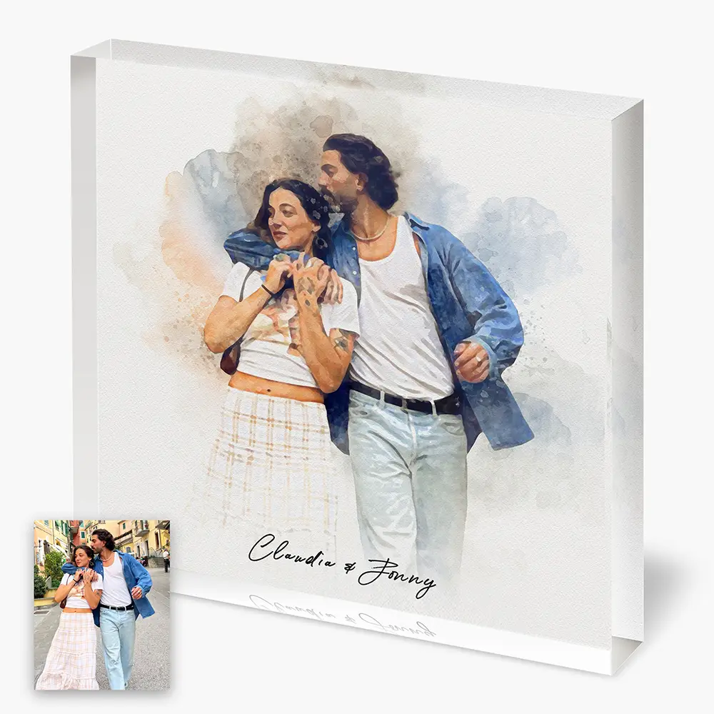 Image of Eternal Embrace - Watercolor Acrylic Block