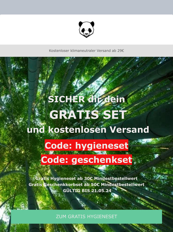 GRATIS Geschenkkorbset oder Hygieneset sichern!