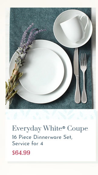 Everyday White® Coupe - 16 Pc. Dinnerware Set