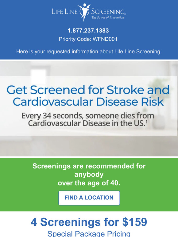 As Requested, Here's Your Life Line Screening Information
