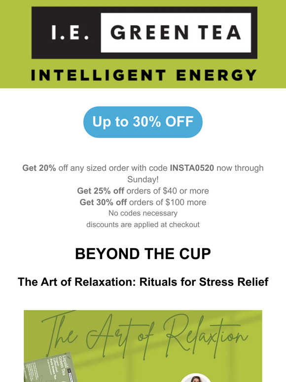 Beyond The Cup: Stress Relief + 30% OFF