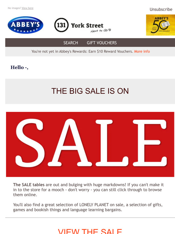 The BIG SALE is on. Huge Markdowns!