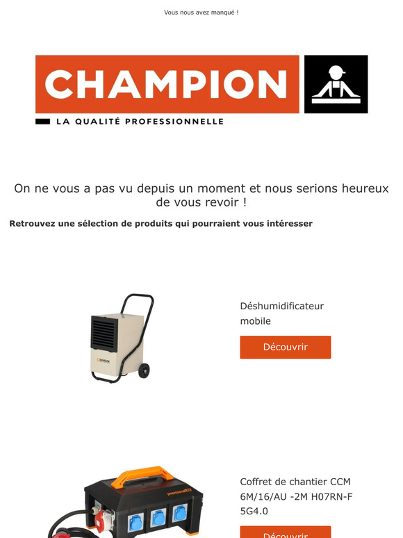 Bonjour —, nous avons pensé à vous !