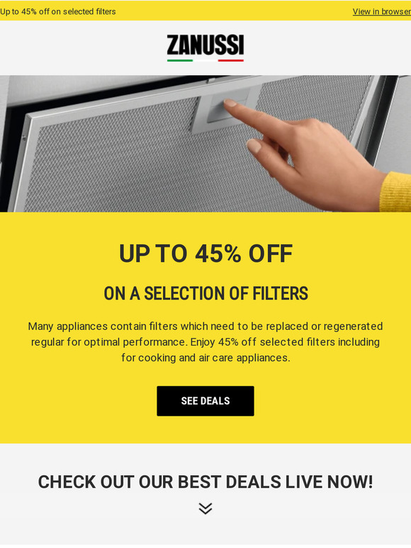 Up to 45% off on selected filters