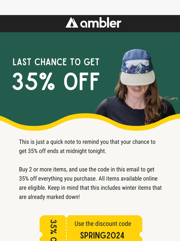 Last chance to get 35% off