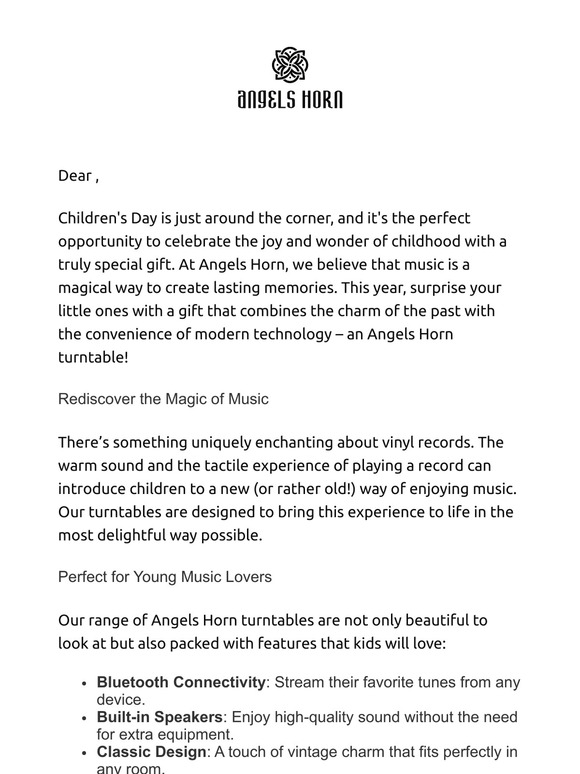 Make This Children's Day Unforgettable with Angels Horn Turntables!