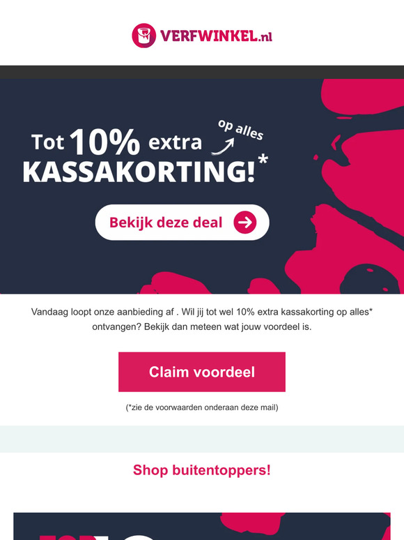 Alleen vandaag nog: 10% korting op alles ✅