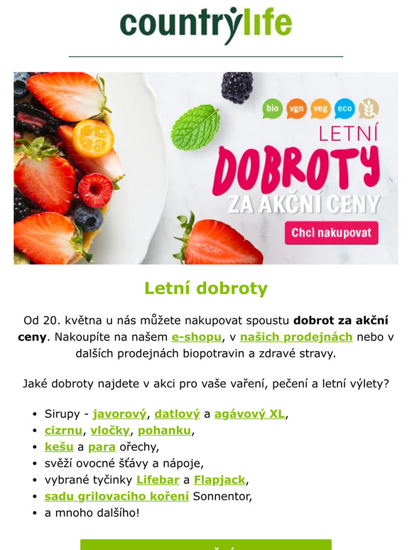 LETNÍ DOBROTY za akční ceny!