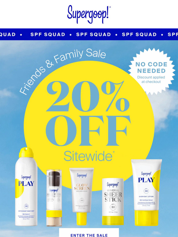 Supergoop: SPF Squad: 20% off starts NOW💛 | Milled