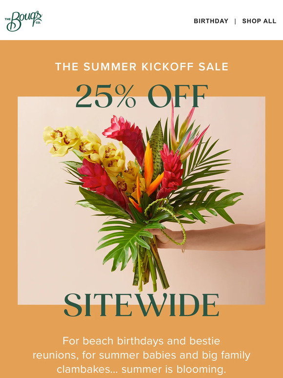 Bouqs: 🌞 Now trending: 25% off sitewide! | Milled