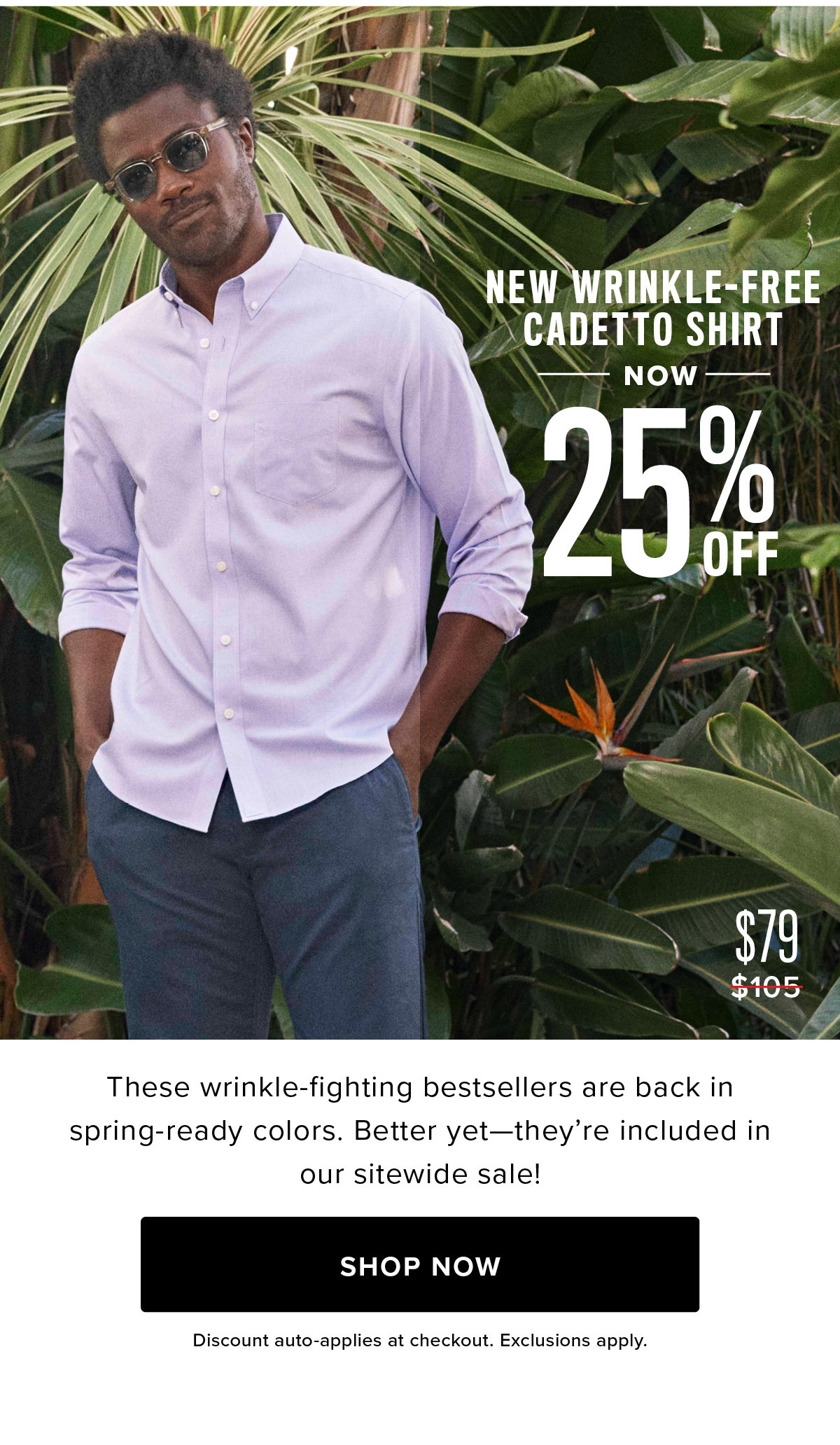 New Wrinkle-Free Cadetto Shirt Now 25% Off