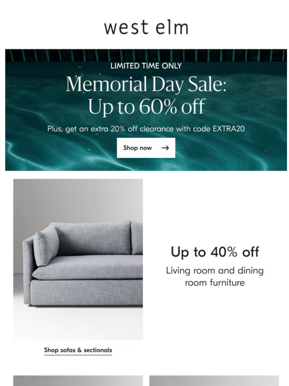 West Elm Email Newsletters Shop Sales, Discounts, and Coupon Codes