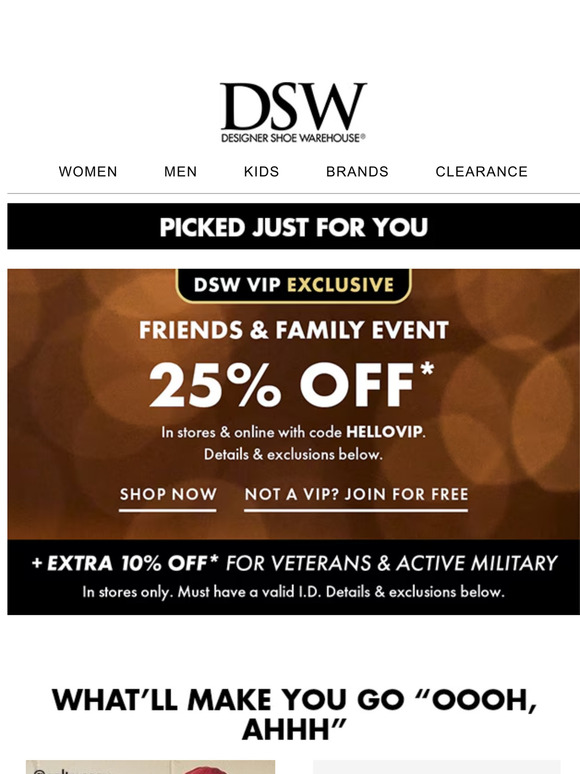 Dsw online coupons 25 off on sale