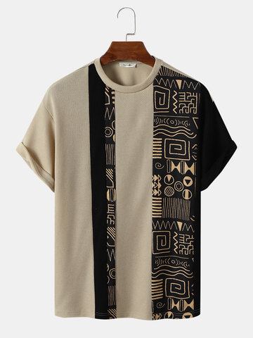 Asymmetric Tribal Printed T-Shirts