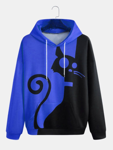 Contrast Cartoon Animal Hoodies