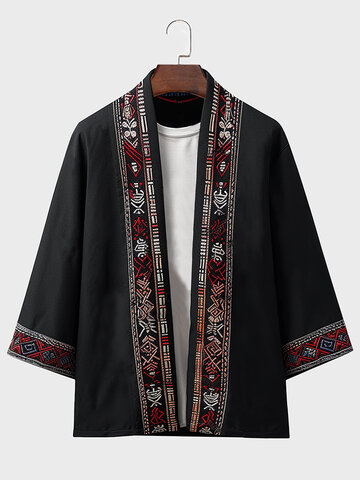 Japanese Geo Pattern Patchwork Kimono
