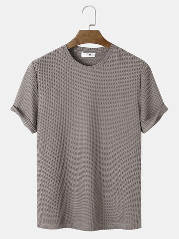 Plain Knitted Waffle T-Shirt