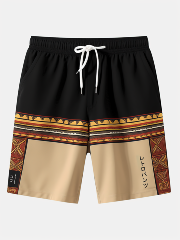 Ethnic Pattern Patchwork Shorts