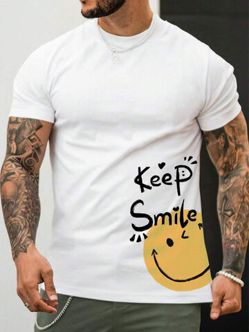Smile Slogan Side Print T-Shirts