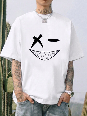 Funny Smile Print T-Shirts