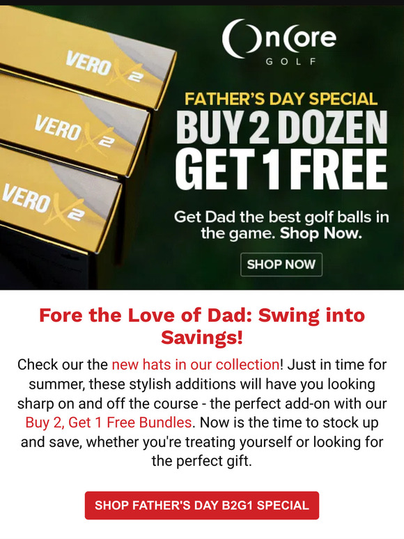 New Hats + Father’s Day B2G1 Special | OnCore Golf!