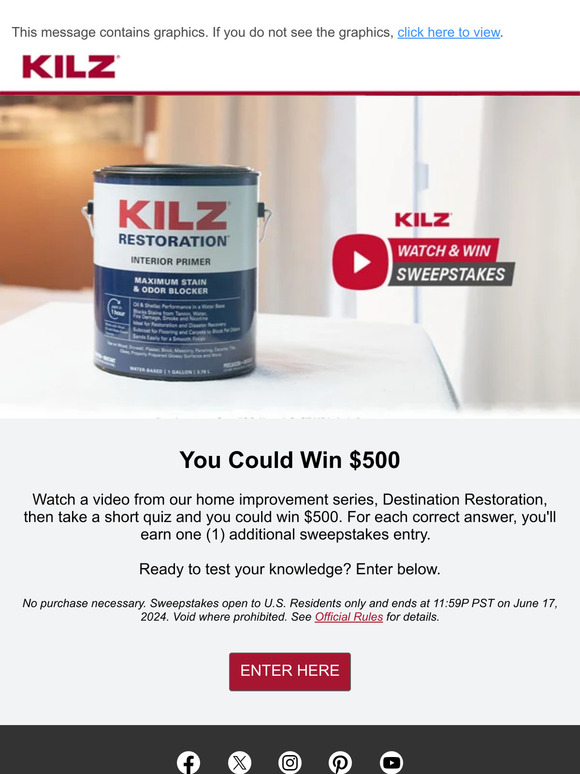 Watch for a Chance to Win $500
