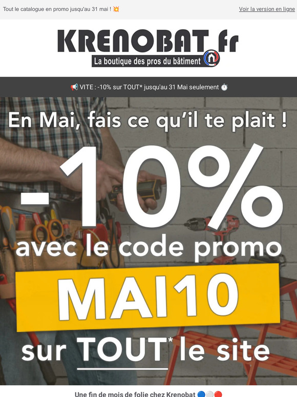 -10% sur TOUT : en Mai, fais ce qu'il te plait chez Krenobat 😎