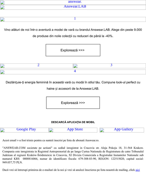 Ai până la –40% pentru Answear.LAB!