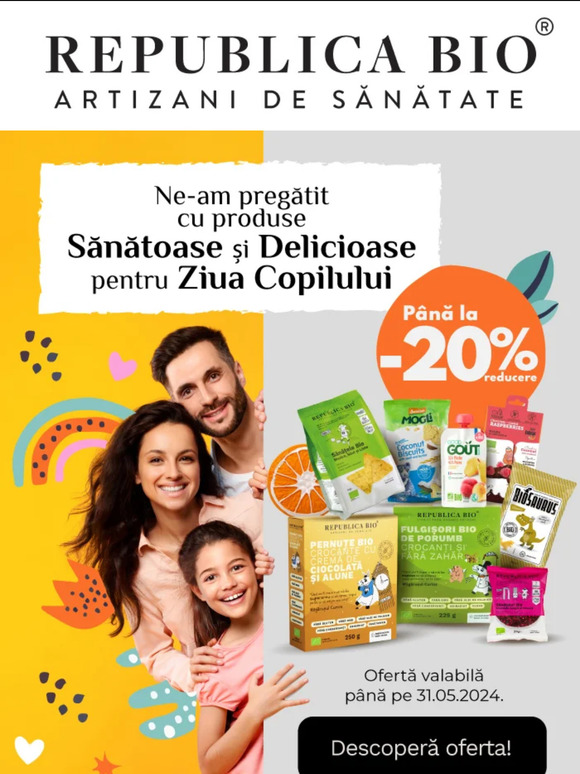 😇Până la -20% reducere la produse pentru Ziua Copilului❤️