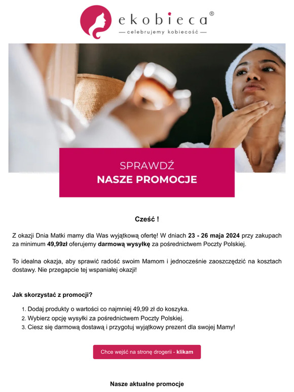 🌸 Z okazji Dnia Matki! Darmowa dostawa już od 49,99zł! Nie przegap tej okazji! 🎁